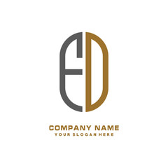Obraz premium FD minimalist letters, with gray and gold, white, black background logos