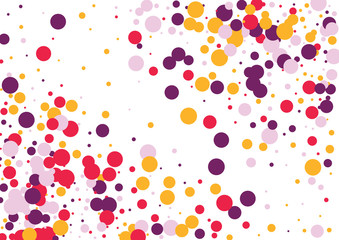Festive color round confetti background. Abstract frame confetti texture for holiday, postcard, poster, website, carnivals, birthday and children's parties. Cover confetti mock-up. Wedding card layout