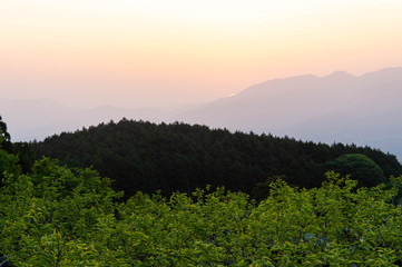 奈良の農村部の日の出