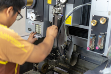 CNC wire cut machine cutting high precision mold parts 