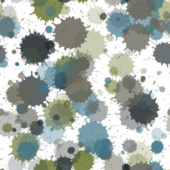 Vintage ink splatter, spray blots, mud spot elements seamless. 