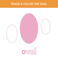 Trace & color shape worksheet. Easy worksheet, for children in elementary and middle school.