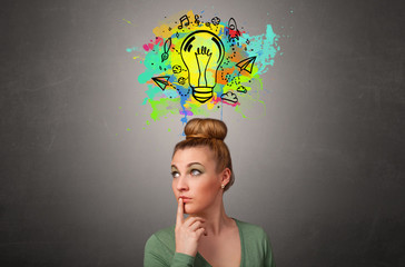 Pretty girl with design thinking concept