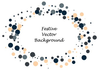 Festive color round confetti background. Abstract frame confetti texture for holiday, postcard, poster, website, carnivals, birthday and children's parties. Cover confetti mock-up. Wedding card layout