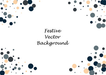 Festive color round confetti background. Abstract frame confetti texture for holiday, postcard, poster, website, carnivals, birthday and children's parties. Cover confetti mock-up. Wedding card layout