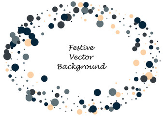 Festive color round confetti background. Abstract frame confetti texture for holiday, postcard, poster, website, carnivals, birthday and children's parties. Cover confetti mock-up. Wedding card layout