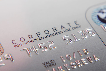 A corporate credit card, close view
