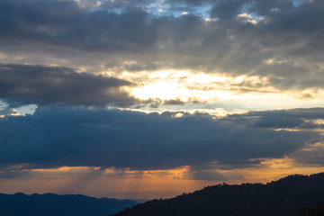 dramatic sky with clouds