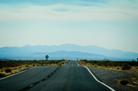 Scenic view while travelling through the Death Valley near Las Vegas