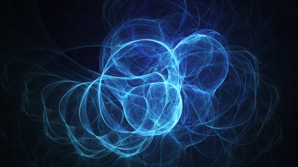 Obraz premium Abstract transparent blue crystal shapes. Fantasy light background. Digital fractal art. 3d rendering.