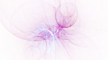 Fototapeta na wymiar Abstract transparent pink crystal shapes. Fantasy light background. Digital fractal art. 3d rendering.
