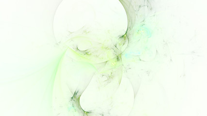Abstract transparent green crystal shapes. Fantasy light background. Digital fractal art. 3d rendering.