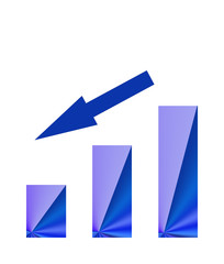 blue arrows on white background icon diagram