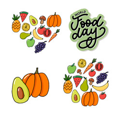 World Food Day Vector Illustration. Suitable for greeting card, poster and banner.