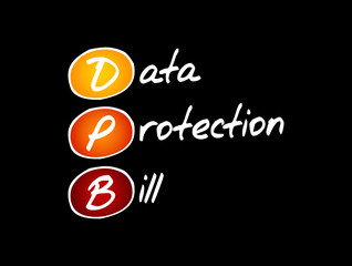 DPB - Data Protection Bill acronym, technology concept background