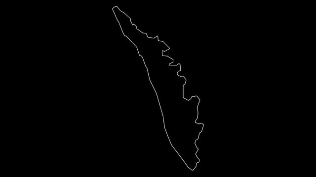 Kerala India state map outline animation