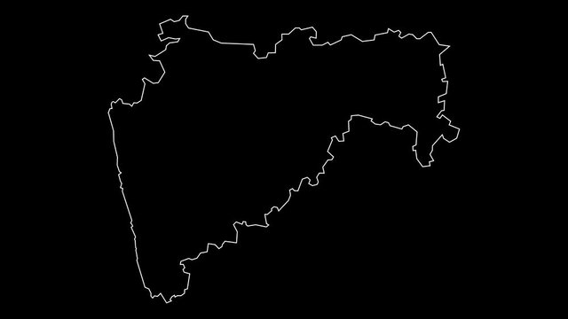 Maharashtra India state map outline animation