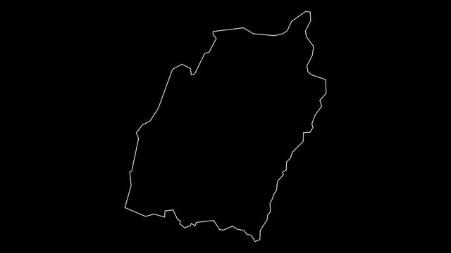 Manipur India state map outline animation