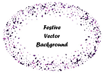 Festive color rectangle confetti background. Abstract frame confetti texture for holiday, postcard, poster, website, carnivals, birthday and children's parties. Cover confetti mock-up. Wedding card