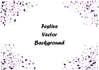 Festive color rectangle confetti background. Abstract frame confetti texture for holiday, postcard, poster, website, carnivals, birthday and children's parties. Cover confetti mock-up. Wedding card