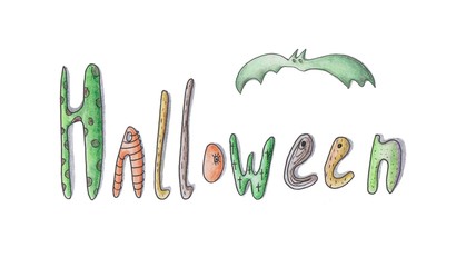 Happy halloween design element on white background for your design