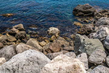 Fototapeta na wymiar A Large rocks on the seashore