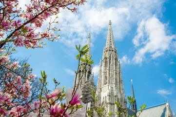  Vienna, Austria - 4 April 2019:  famous Votiv Church (Votivkirche) © ver0nicka