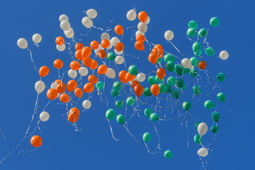 Colorful balloons in blue sky