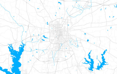 Rich detailed vector map of Tyler, Texas, USA