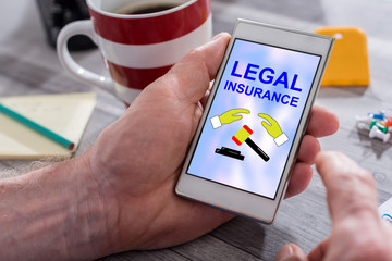 Legal protection concept on a smartphone