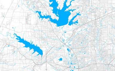 Fototapeta premium Rich detailed vector map of Lewisville, Texas, USA
