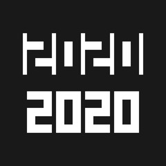 2020 New Year design typography. Set of two graphic monochrome logos.
