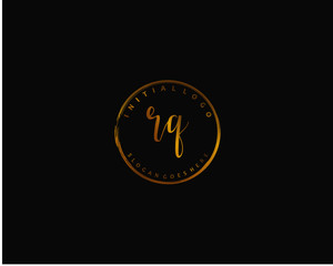 RQ Initial handwriting logo vector