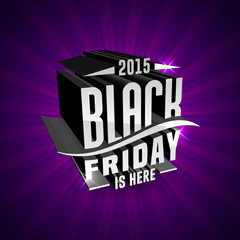 Black Friday vector purple label template for advertising sale print