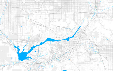 Obraz premium Rich detailed vector map of Jurupa Valley, California, USA