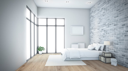 Modern bedroom Design wall 3D rendering