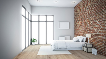 Modern bedroom Design wall 3D rendering