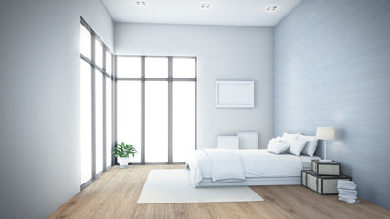 Fototapeta na wymiar Modern bedroom Design wall 3D rendering