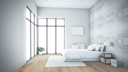Modern bedroom Design wall 3D rendering