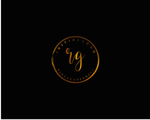RG Initial handwriting logo vector