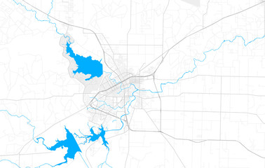 Rich detailed vector map of San Angelo, Texas, USA
