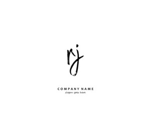 RJ Initial handwriting logo vector
