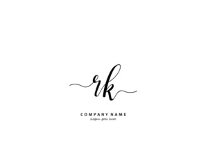 RK Initial handwriting logo vector