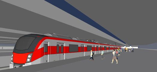 Fototapeta premium train on the station