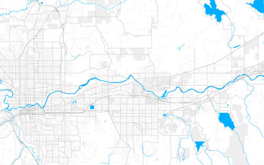 Rich detailed vector map of Spokane Valley, Washington, USA