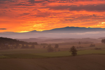 sunrise in mountains