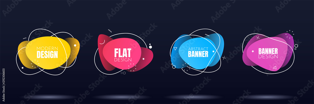 Poster vector modern abstract banners. flat geometric dynamic color. modern art graphics. element for desig