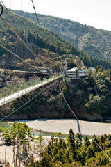 Tanize bridge, the longest iron suspension bridge in Japan