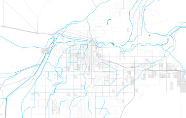Rich detailed vector map of Yuma, Arizona, USA