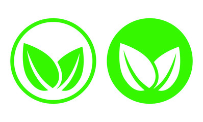 Round leaf logo icon. Vector illustration.